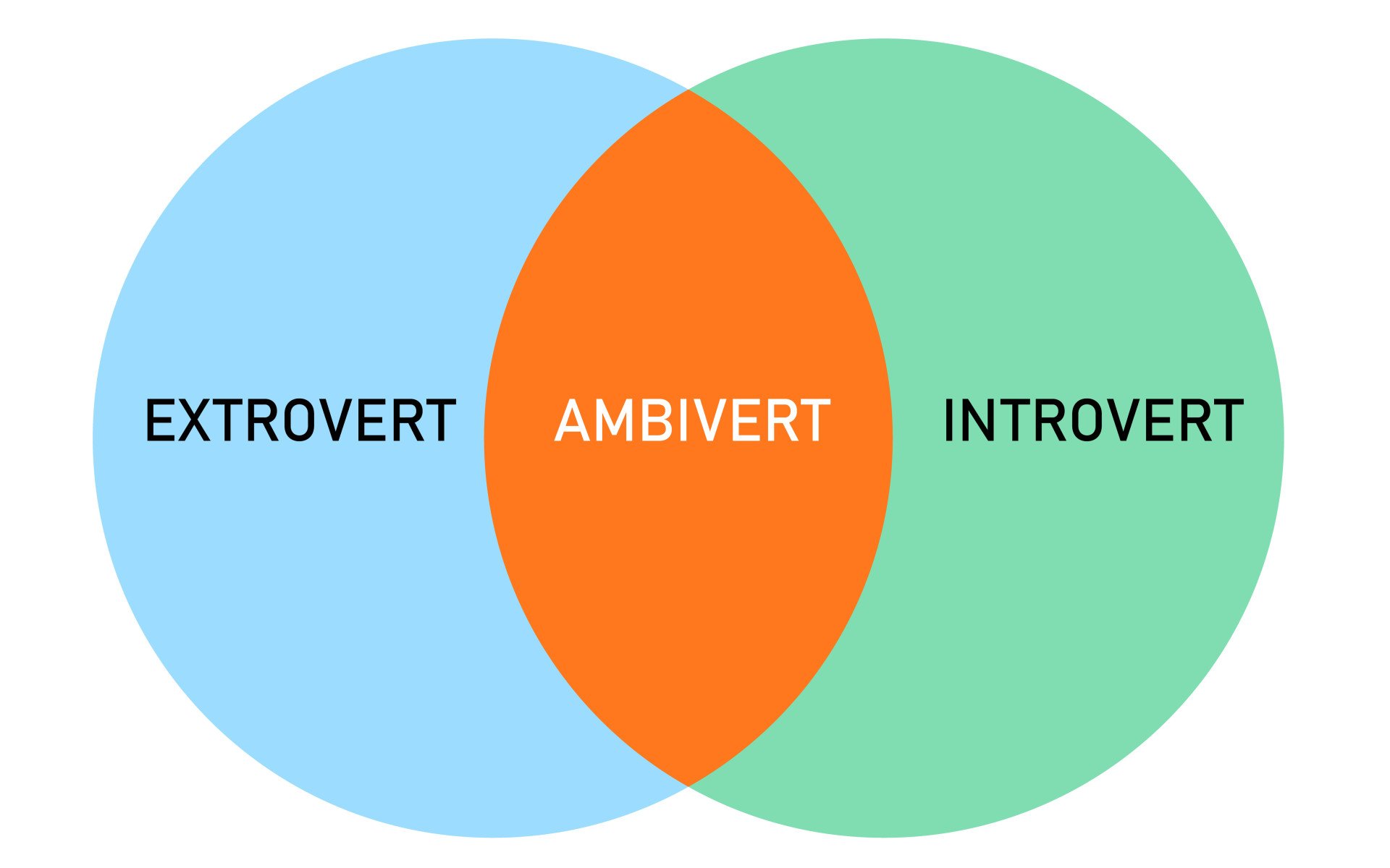 What is an Ambivert Personality? 1 extrovert introvert ambivert intersection diagram infographics with flat style