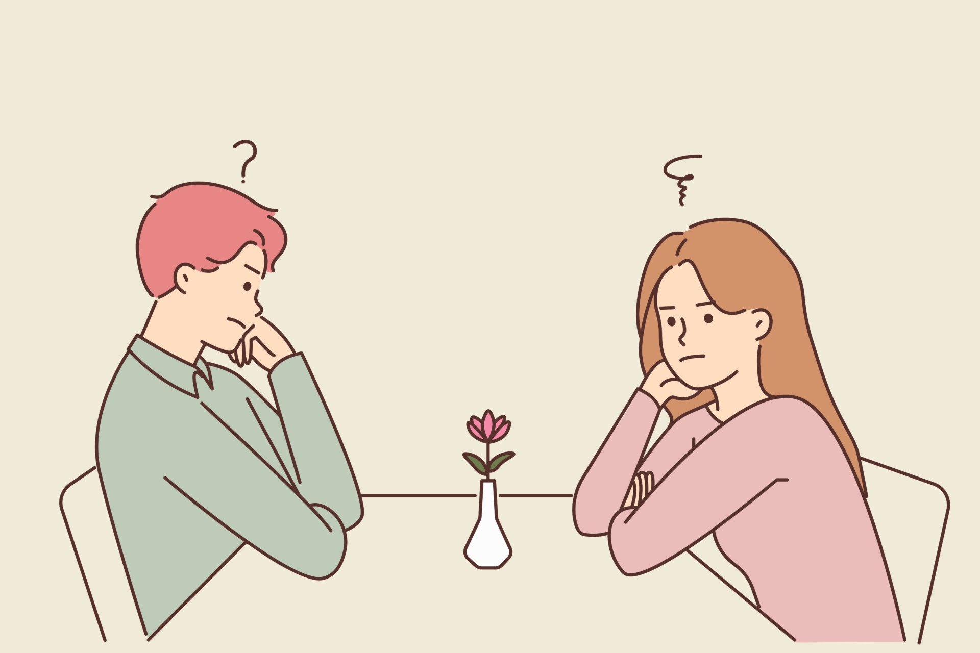 Frustrated dating couple