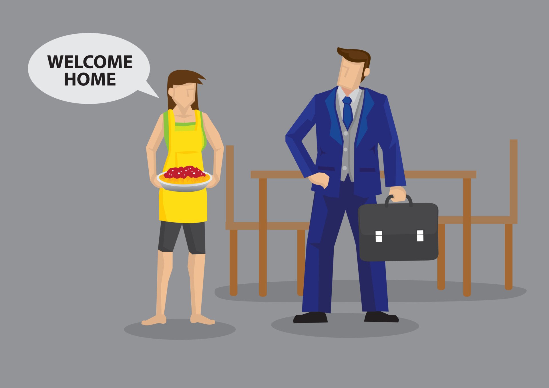 Instrumental And Expressive Roles In Sociology 1 Homemaker wife serves food and greets "Welcome Home" to working husband