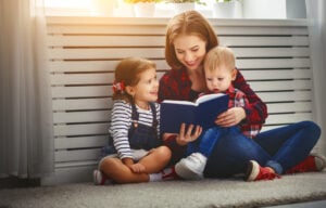 Linguistic intelligence 25 mother reads book