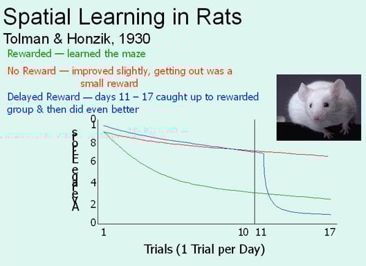 Latent Learning In Psychology and How It Works 2 graph showing Tolman