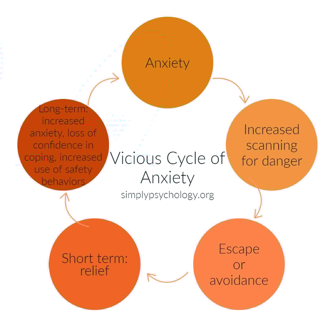 7 Types of Anxiety Disorders: Signs, Causes, & Management 3 vicious cycle of anxiety 1