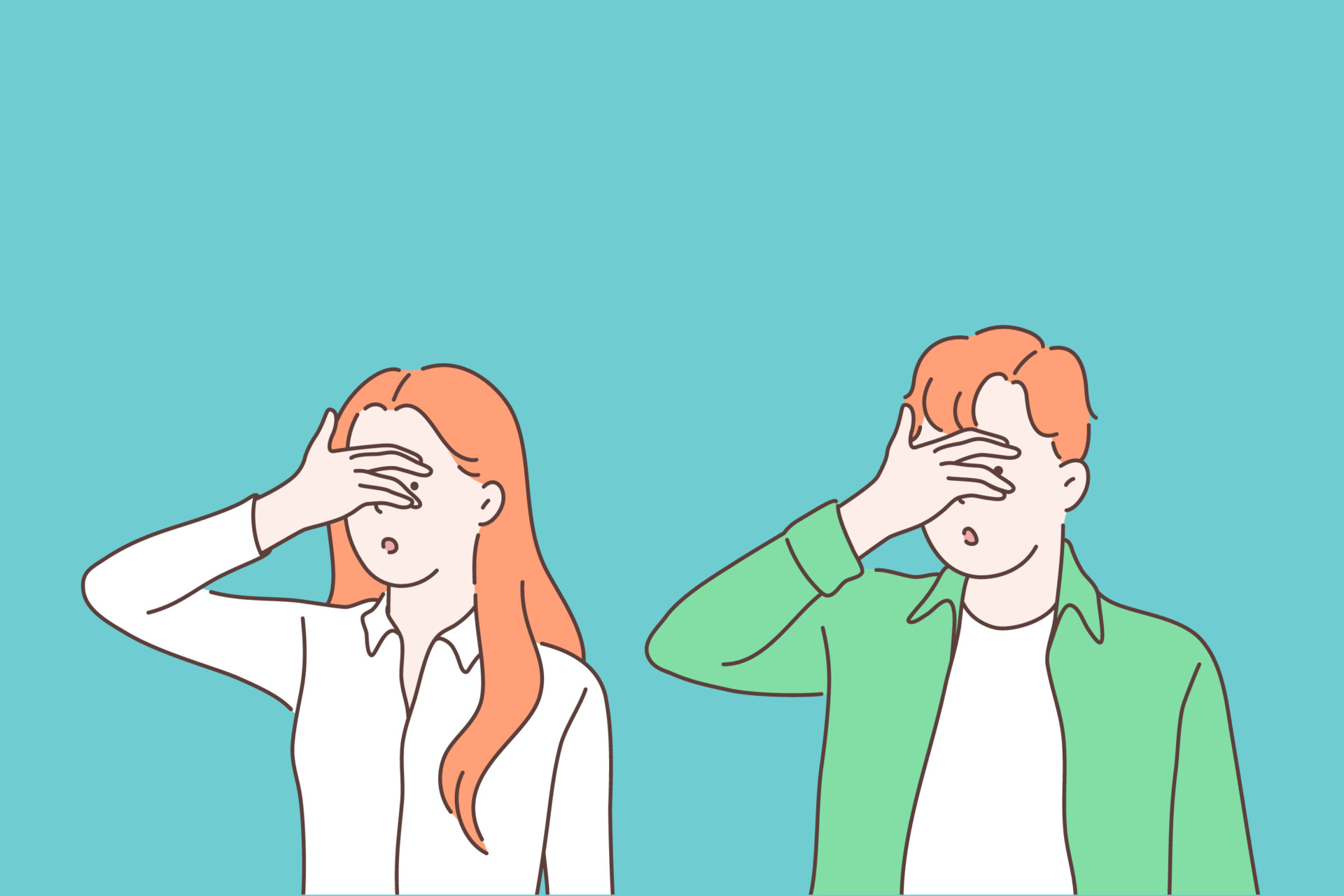Willfull Ignorance Illustration of two figures covering their eyes.